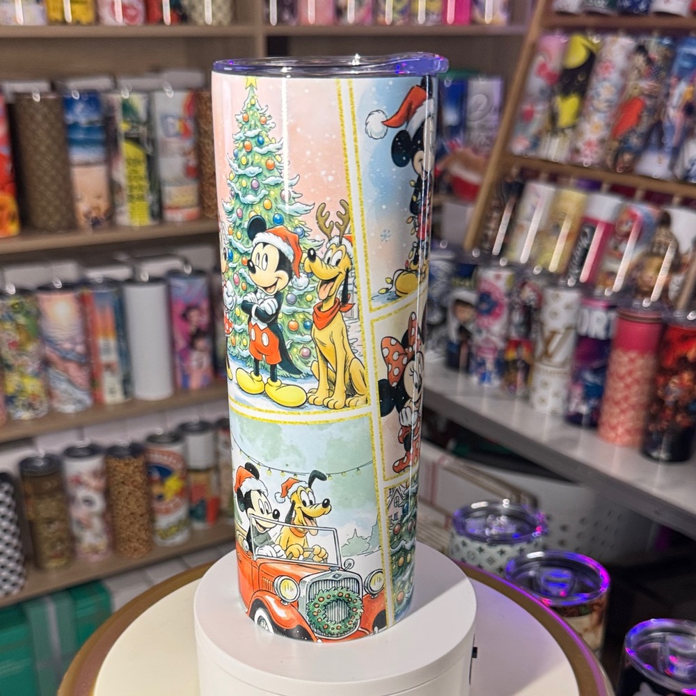 20oz Mickey and Minnie Christmas tumbler
